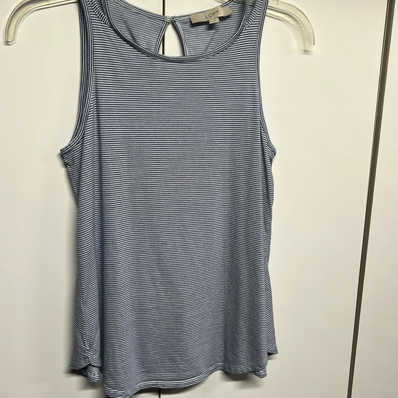 Loft Blue & White Tank Top - Picture 1 of 10